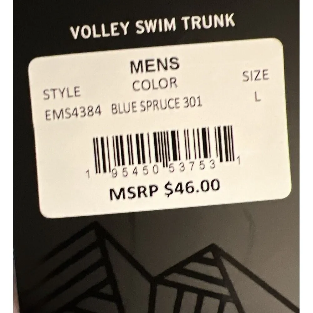 New $46 Eddie Bauer Volley Swim Trunks Shorts Men Green Orca Lined EMS4384 Large